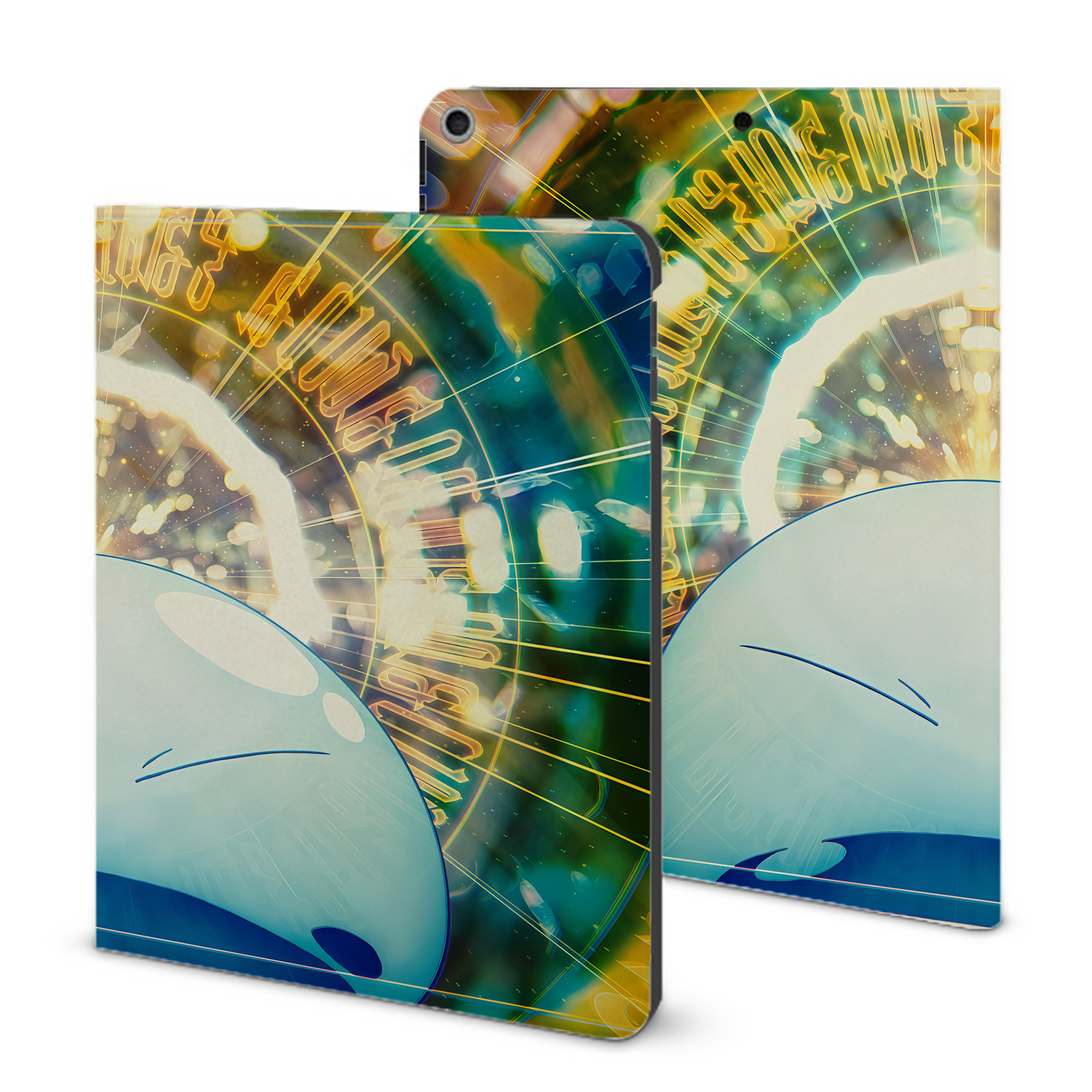 （画像用） 転スラ Regarding Reincarnated to Slime IPad ケース ブック型 PUレザー TPU 耐衝撃 軽量 薄型 ペン収納なし 全面保護 IPad 各モデル対応